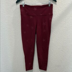 Gap Star Patterned Burgundy Leggings medium